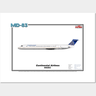 McDonnell Douglas MD-83 - Continental Airlines (Art Print) Posters and Art